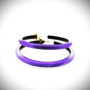 ALEXIS BITTAR Purple Lucite Gold Plated Large Hoop Earrings